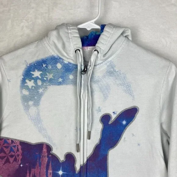Disney Parks 2017 Sorcerer Mickey Mouse Zip Up Sweater Jacket Womens M Hoodie - Picture 3 of 10